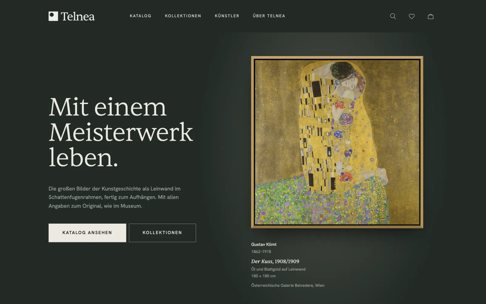 Startseite: Mit einem Meisterwerk leben.